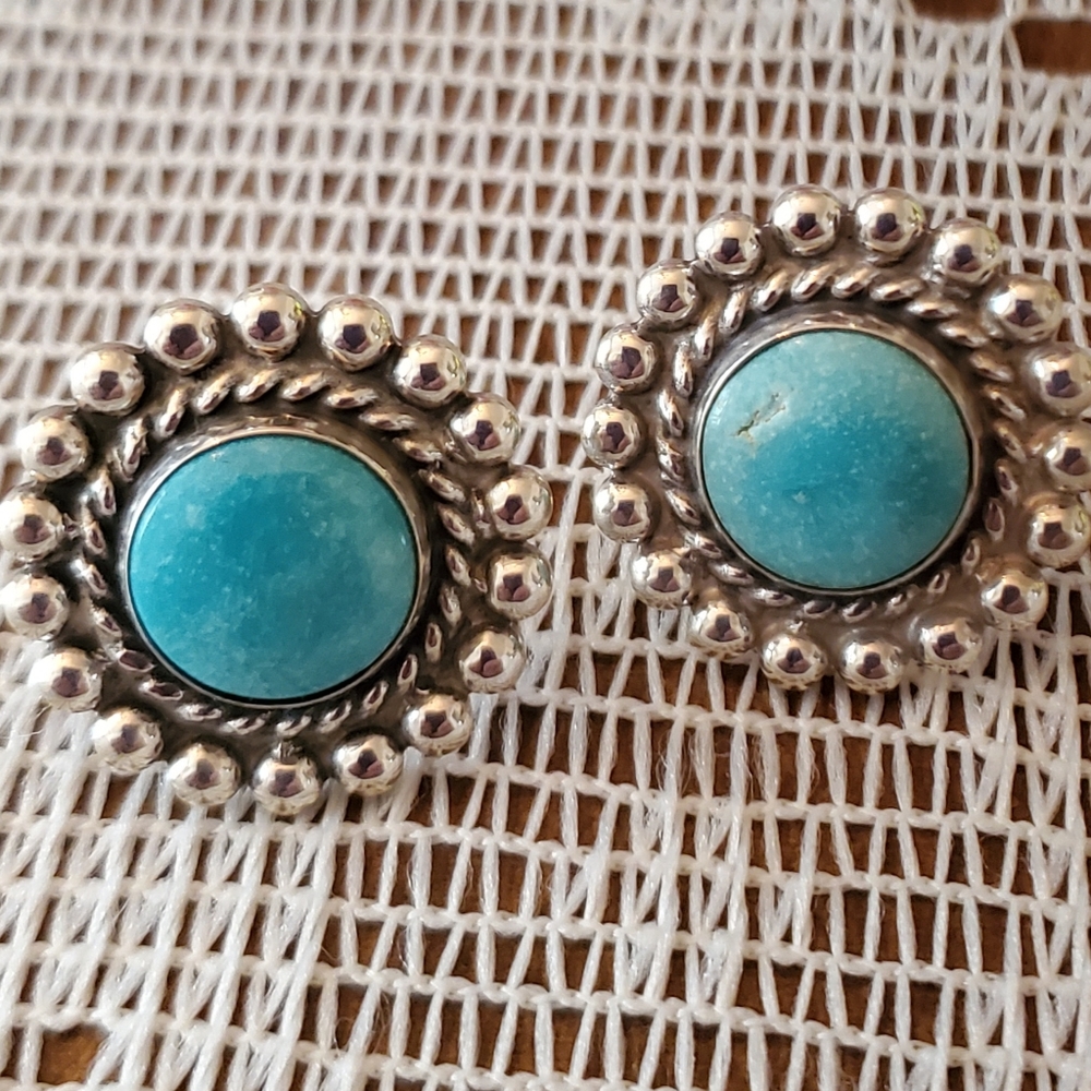 Vintage Turquoise Sterling Earrings